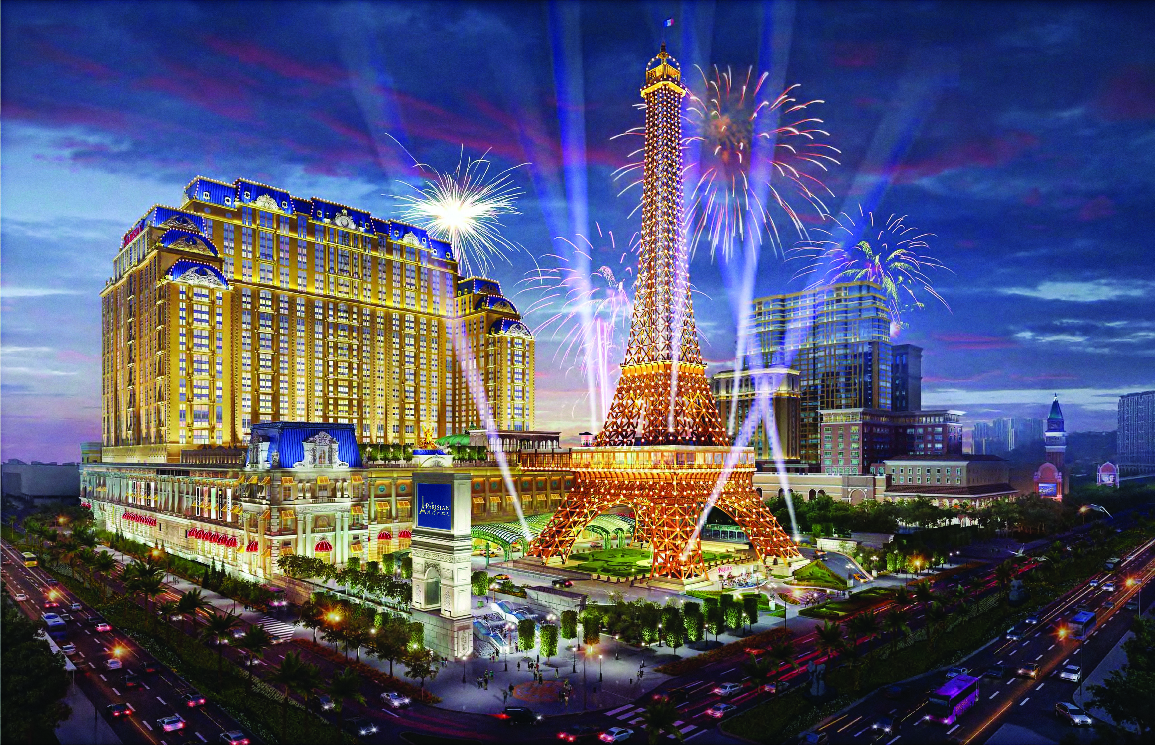 Hotel The Parisian Macao Exterior foto Rendering of the resort